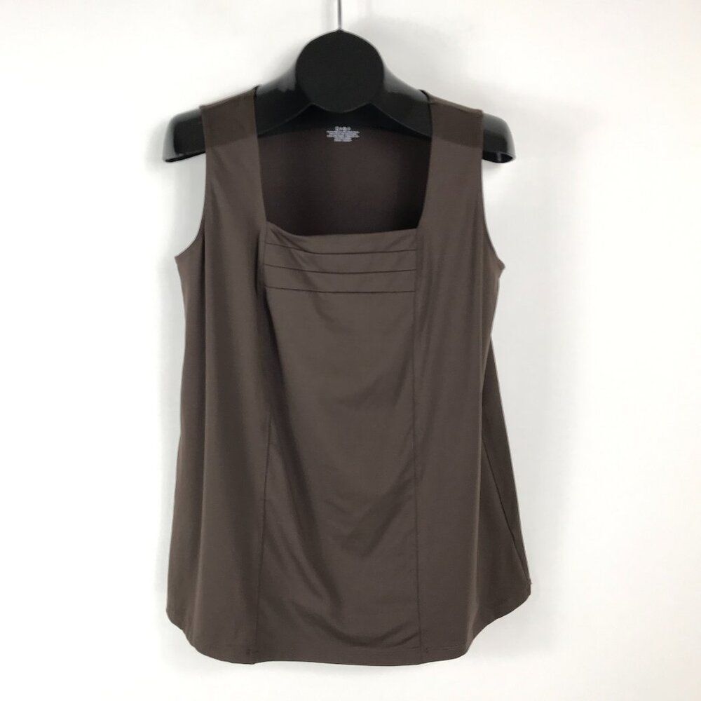 Lane Bryant Square Neck Sleeveless Top Women's Plus Size 14/16 Brown Career